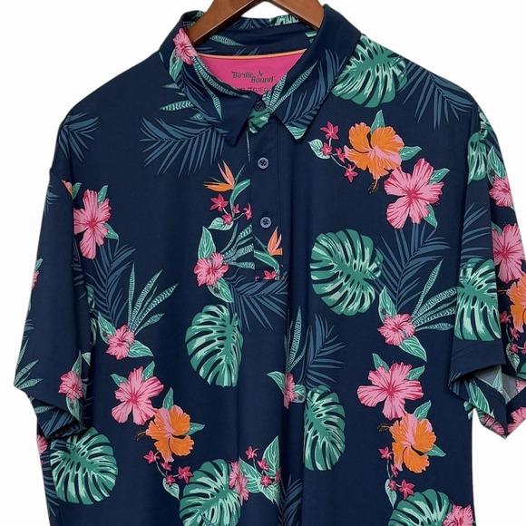 Birdie Bound Other - Birdie Bound Polo Shirt Mens XL Tropical Floral Hawaiian Golf Stretch